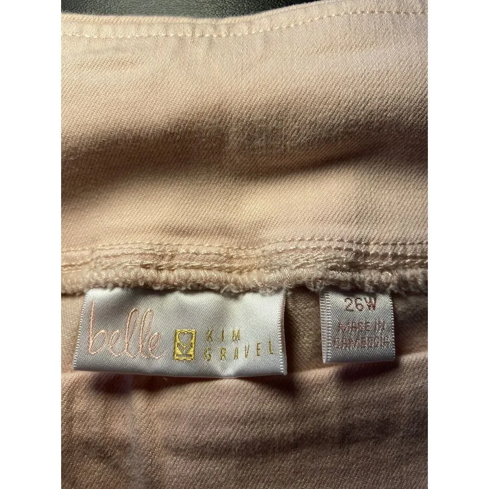 Belle Kim Gravel 26w Cut‎ Off Modal Shorts Distressed Pink Stretch Festival Boho